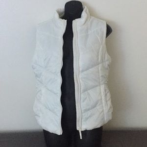 NWT Aéropostale Sleeveless White Puffer Coat, Sz M